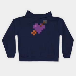 Shot Through My Violet Pixel Heart Kids Hoodie